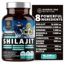 Cure Himalayan Shilajit για γυναίκες και άνδρες [50% Fulvic Acid] Καλύτερα από Resin με Ashwagandha, Ginseng, Turmeric, Gingko Biloba, Stinging Nattle, Cordyceps για να υποστηρίξει την ενέργεια και την ασυλία, 60 Caps