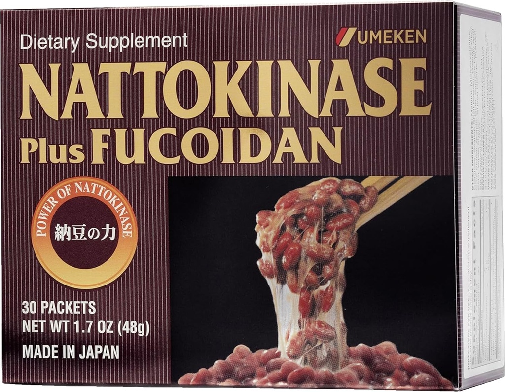 Nattokinase Plus Fucoidan for Circulatory Support, 2500FU Natto, Blood Circulation Supplements, Odor Free & Easy to Take Nattokinase Supplement, Okinawan Fucoidan, 1 Month Supply, 30 Count, Pack of 1