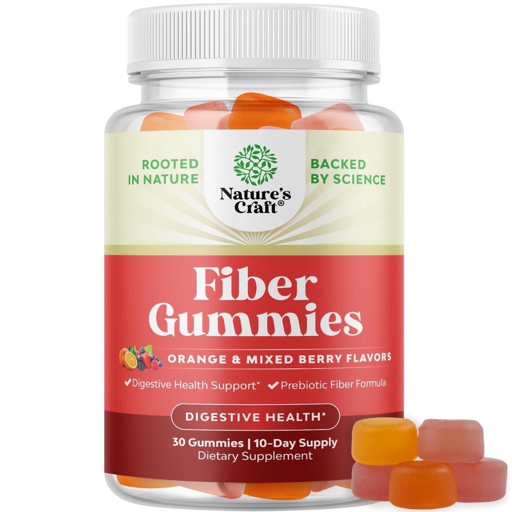 Νόστιμες προβιοτικές ίνες Gummies για ενήλικες - High Fiber Supplement Gummies Βιταμίνες για ενήλικες με προβιοτικό διαλυτό Chicory Root για Ανοσία και Digestive Υποστήριξη - Non GMO Vegan Halal 30 Count