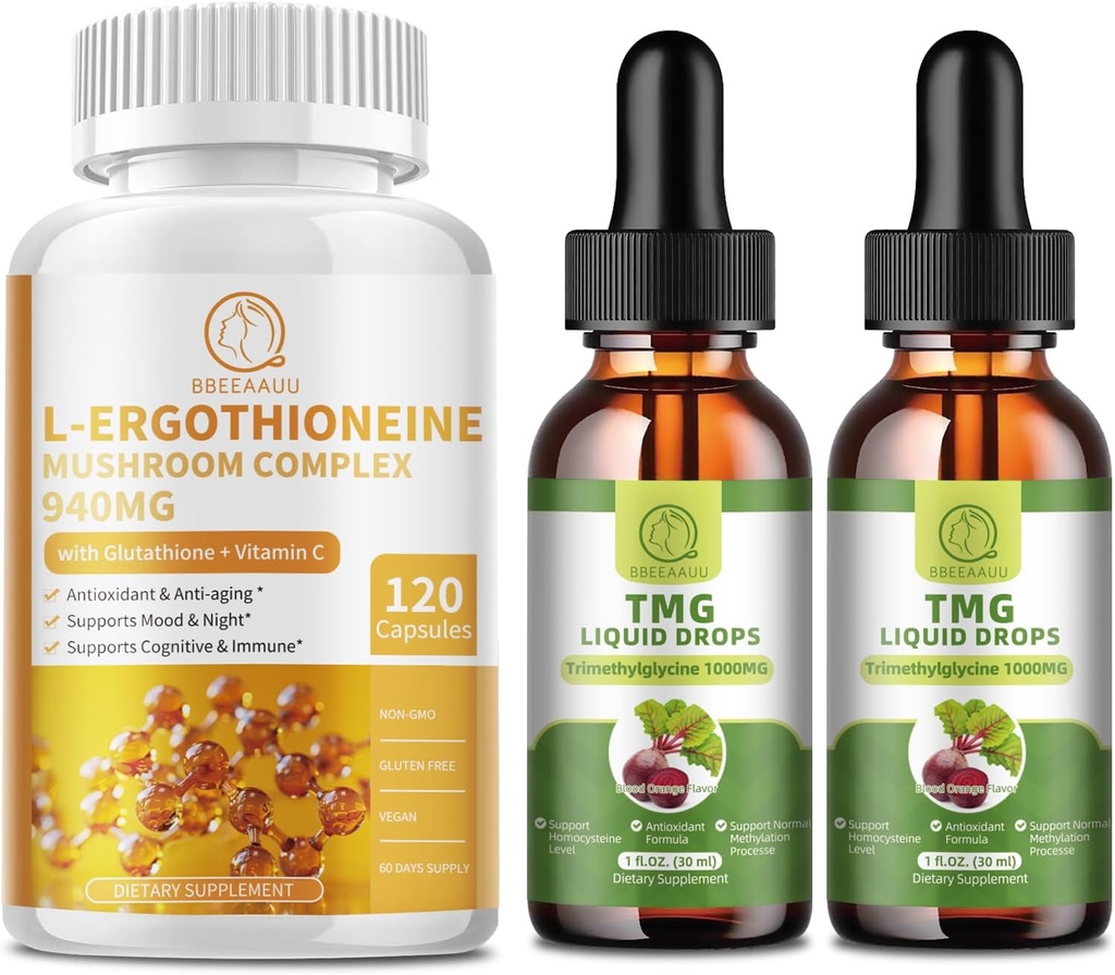 L-Ergothionine Mushroom Complex Κάψουλες & TMG (Trimethylglycine) Υγρές σταγόνες