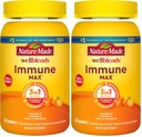 Nature Made Wellblends ImmuneMAX Gummies,Vitamin C,Zinc,and Vitamin D3,Immune Support Supplement,42 Tangerine Flavor Gummies,(Pack of 2)