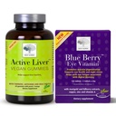 NEW NORDIC Eye & Liver Support Bundle, Blue Berry Eye Vitamin (Strong) 120s Plus Active Liver Gummies 60ct