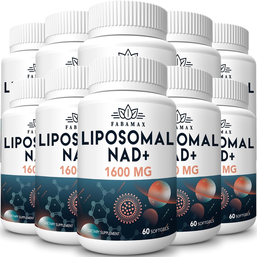 1600 mg Liposomal NAD Supplement, 98% Pure NAD+ Supplement, Superior Absorption, Alternative to Nicotinamide Riboside or NADH to Boost NAD+ for Aging Defense, Energy, Longevity, 600 Softgels