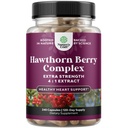 Κάψουλες καρπού Hawthorn υψηλής αντοχής - καθαρό αντιοξειδωτικό συμπλήρωμα καρπού Hawthorn με εκχύλισμα φύλλων & λουλουδιών 4:1 για υγιή καρδιά & πέψη - Ενεργειακή υποστήριξη για άνδρες & γυναίκες - 240 Count Pack
