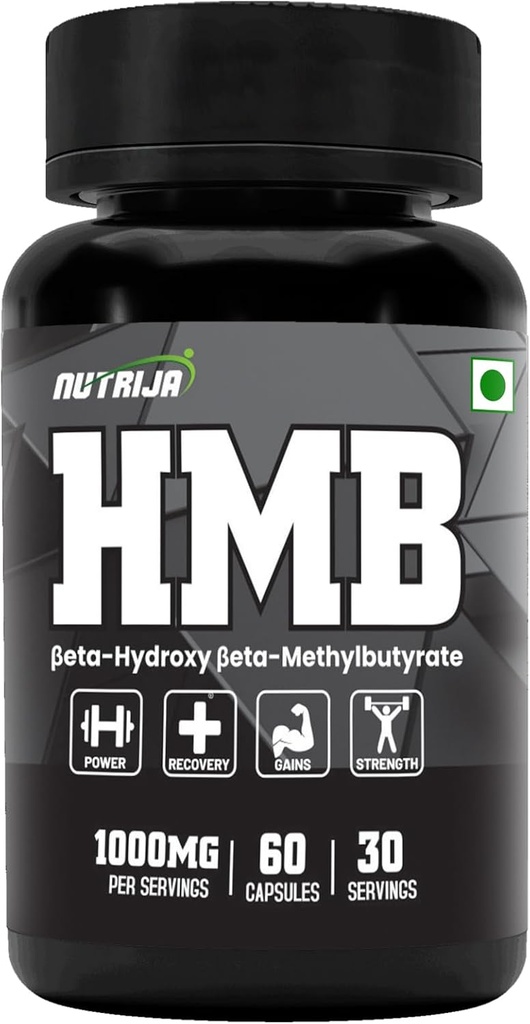 HMB 1000MG Capsules (Beta-Hydroxy Beta-Methylbutyrate) - Pure HMB (60 Capsules)