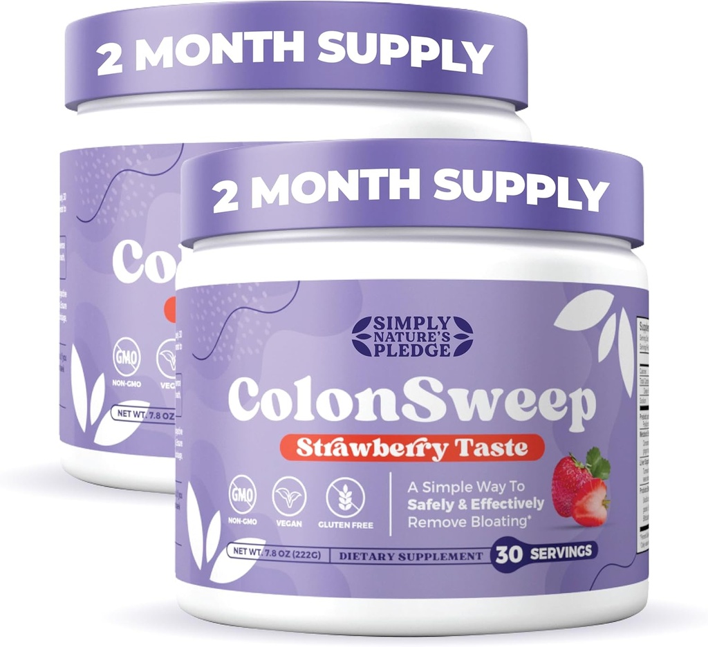 ColonSweep - Φράουλα Γεύση Probiotic Psyllium Σκόνη σκόνη Colon Cleanser, 7,8 oz. Συμπλήρωμα ινών Υποστήριξη για την Υγεία των Ούρων - Καθαρίστε για Bloating Relief & Detox- 30 Υπηρεσίες (Συσκευασία του 2)