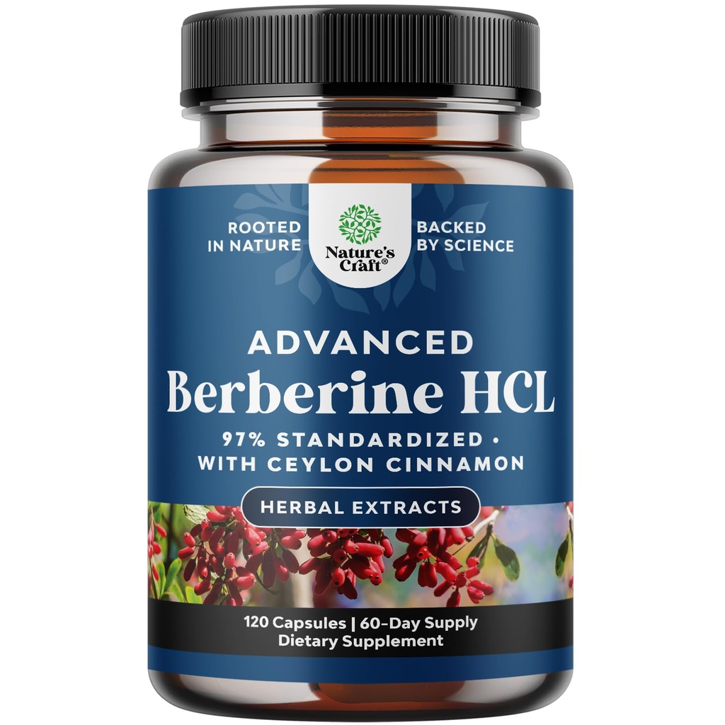Balancing Berberine Plus 1200mg Per Serving Complex - Antioxidant Berberine with Ceylon Cinnamon Capsules Plus Silymarin Milk Thistle Extract -Active PK for Heart Health and Sugar Support - 120 Count