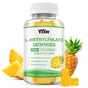 L-Methylfolate Gummies 15mg, Methylfolate Supplement, Folate Supplement for Support Mood, Brain Health, Immune System, Sugar Free, Pineapple Flavor, 60 Count