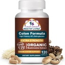 Cancer Sciences Colon Wellness Supplement, USDA Certified Organic Mushrooms Extra Strength 1.500 mg, Υψηλή ισχύς 40% Beta-Glucans, Immune, Gut & Digestive, Colon Cleanse & Detox, 120 Caps