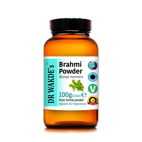 DR WAKDE'S Brahmi Powder (Bacopa monniera) - 100g (3.5oz) | Pure, Raw & Dried Powder | Natural Aroma and Freshness | Fine Powder | Vegan | Premium Grade | Nothing Added, Nothing Removed
