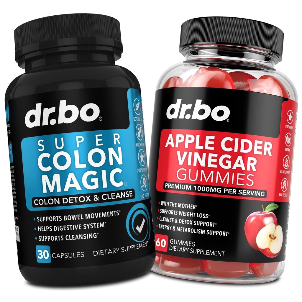 Cleanser του παχέος εντέρου Detox & ACV Apple Cider Vinegar Gummies - 15 Ημέρα Cleanse χάπια Flush & Probiotic & ACV Gummies Συμπληρώματα - Bowel Movement Συμπληρώματα για Intestinal Stomach Bloating Gut Υποστήριξη