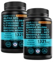 12-in-1 Nootropic Brain Supplement with Caffeine Anhydrous - Ginkgo Biloba for Brain Support, Memory, Focus - B12, Alpha GPC, L Theanine, Choline Supplements with Bioperine, 1321mg, (60ct, Pack of 2)
