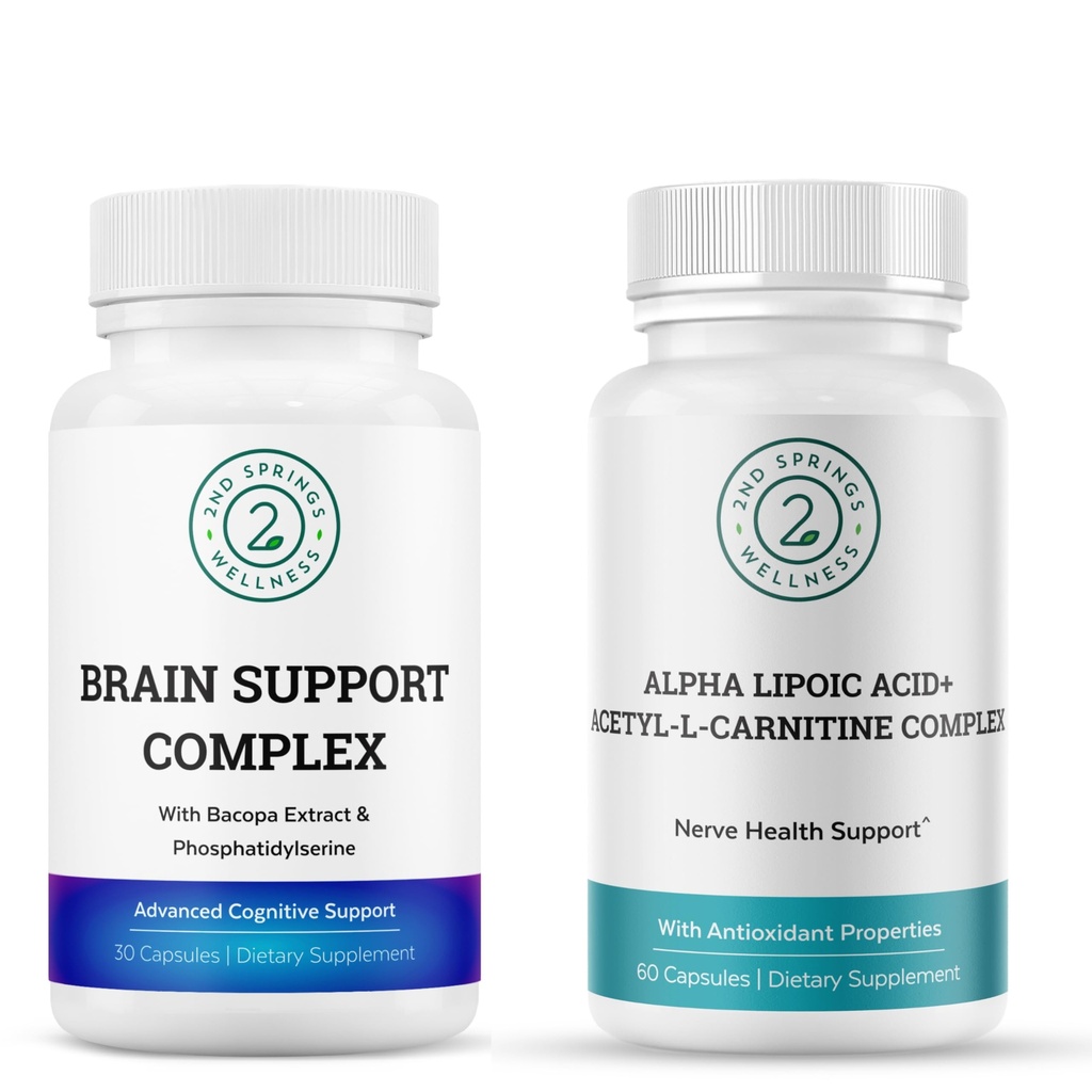 ALA & ALC Complex + Brain Support Complex Bundle | Energy, Focus, Memory, Cognitive Performance, Metabolism & Daily Wellness