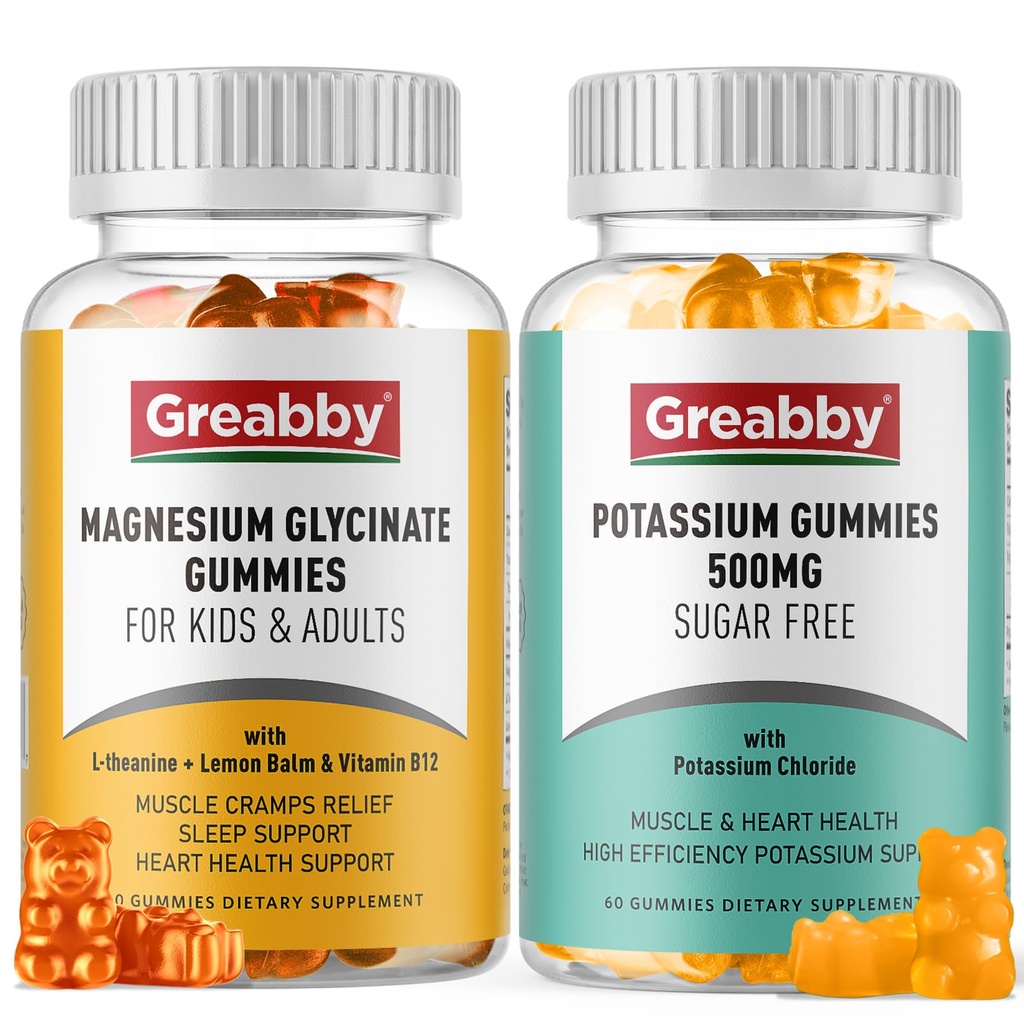 Κάλιο Μαγνήσιο Gummies, Χλωριούχο κάλιο 500mg, Γλυκινικό μαγνήσιο 300mg, Συμπληρώματα Ορυκτών για Οικογένεια