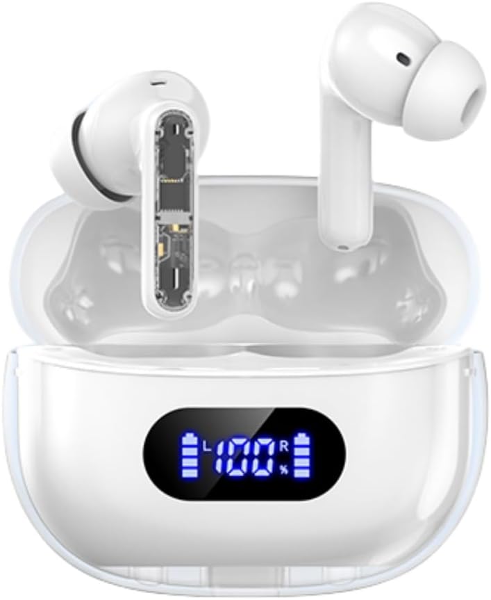 Ασύρματα ακουστικά Earbuds P1 PRO, ακουστικά ασύρματα Bluetooth ακουστικά με Clear Call Mics Ear Buds, Άνετα Fit, IPX7 Αδιάβροχη μακρά διάρκεια ζωής μπαταρίας, 30H Playtime για σπορ προπόνηση
