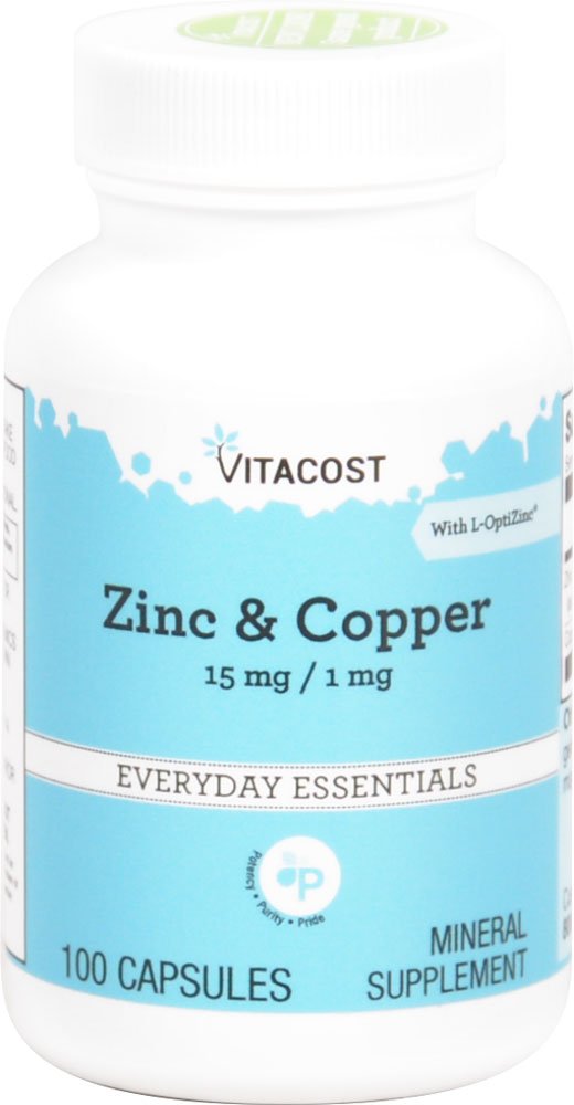 Vitacost Everyday, Zinc and Copper, 100 Capsules
