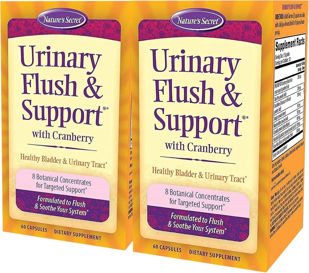 Nature's Secret Urinary Flush & Support with Cranberry - 60 Capsules - 2 Pack