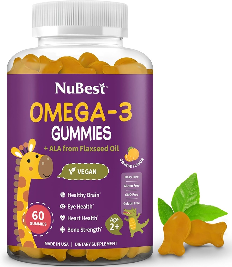 NuBest Omega 3 Gummies για παιδιά & εφήβους με flaxseed Oil 