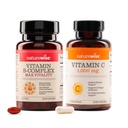 NatureWise B Complex Vitamins with Folic Acid 60 Count + Extra Strength Vitamin C 1000mg Capsules 60 Count - Bundle for Immune, Energy Levels, Heart Health Support - Soy, Dairy, Gluten Free, Non-GMO