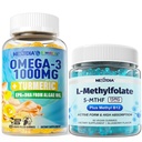 Nextdia L-MethylFolate 15mg & Methyl B12, Omega 3 Gummies, 2 Pack