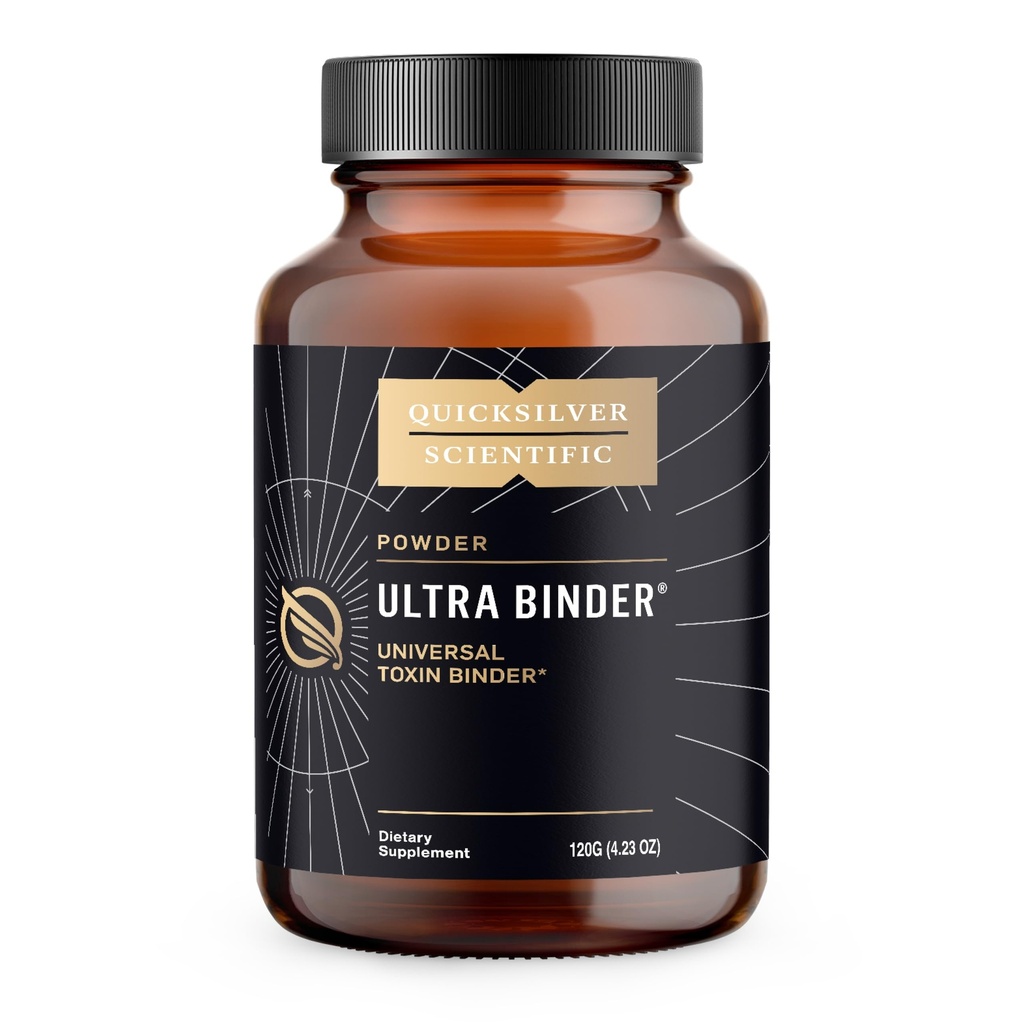 Quicksilver Scientific Ultra Binder Powder - Multi Toxin Binder with Bentonite Clay Powder, Zeolite Detox & Charcoal - Συμπλήρωμα για την υποστήριξη κόγχων & τη διαδικασία αφαίρεσης τοξινών του σώματος (120g)