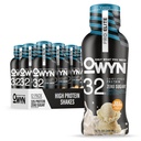 OWYN Only What You Need Pro Elite Vanilla Flavored Protein Shake, 32g Protein, 0g Sugar, High Protein, Dairy Free, Gluten Free, Plant Based Protein Drink, 12 Count