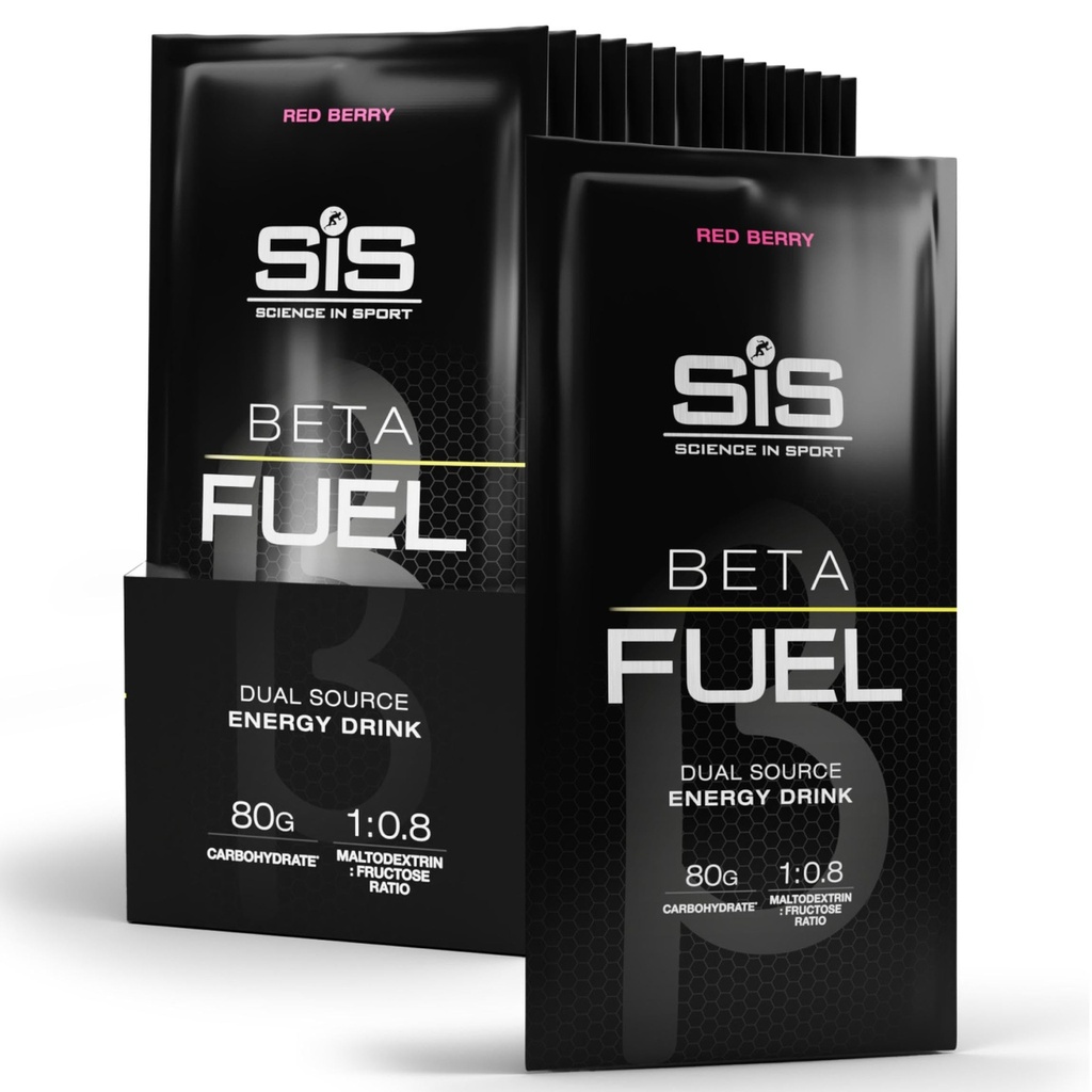 Science in Sport BETA Fuel 80 - High-Carb Energy Drink - Optimal 1:0.8 Maltodextrin to Fructose Ratio - 80g Carbohydrate Drink Mix - Sports Nutrition - Red Berry Flavor - 15 Count