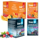 Ener-C & Ener-IV Drink Mix Pack- Vitamin Packets for Water, Electrolytes Powder Packet, Hydration Liquid Mix, Immune Booster for Adults, Healthy Energy, Low Sugar Rehydration for Women & Men- 42 Count