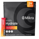 Mikra Hydrate Electrolytes Powder Packets, Sugar Free Hydration Powder Sticks, Naturally Flavored Electrolyte Drink Mix for Needed Hydration Support, Daily Wellness & Workout, Watermelon Yuzu, 24 Pack