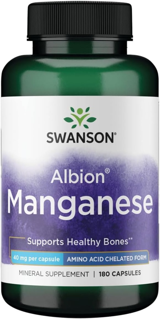 Swanson Albion Χηματοποιημένο Γλυκινικό Μαγγάνιο 40 Milligrams 180 Κάψουλες
