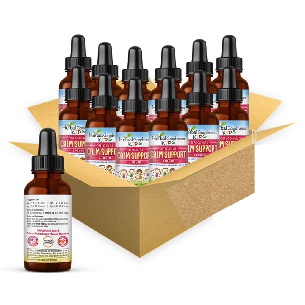 Βότανο Papaya Kids Calm Support Liquid Extract 1oz with Magnesium Glycinate, Magnesium Citrate, Kids Multivitamin - Μαγνήσιο για παιδιά - 1oz μπουκάλι, 12 Μονάδες