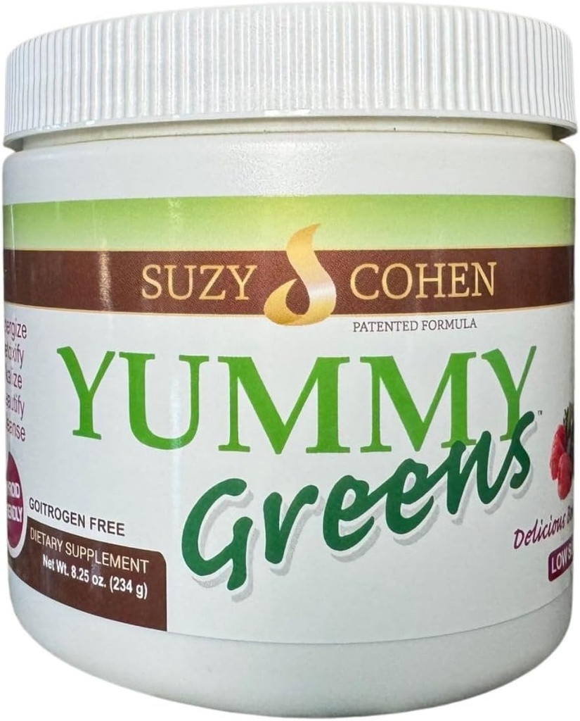 Yummy Greens Drink Mix with Sea Leutce, Dulse, Acai, Ανανάς και προβιοτικό για την ενέργεια, τη ζωτικότητα και την ευεξία. Το προϊόν πατενταρισμένο, χωρίς γλουτένη, φιλικό στο θυρεοειδές και χωρίς γοΐτρο