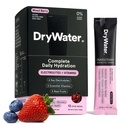 DryWater® Electrolyte + Vitamin Hydration Powder Packets – Mixed Berry, 1,000mg Potassium, Real Organic Fruit, NSF Certified for Sport, Nothing Artificial, No Added Sugar (12 Stick Packs)
