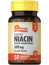 Sundance Niacin 500mg Flush Free | 50 Capsules | Essential Vitamin | Inositol Hexanicotinate | Non-GMO & Gluten Free Supplement