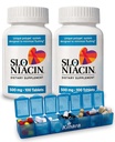 Slo-Niacin Slow Release Niacin 500mg - Vitamin B3 Supplement for Heart Wellness - Flush-Free B3 Vitamins for Cholesterol & Cardiovascular Support - 200 Tablets