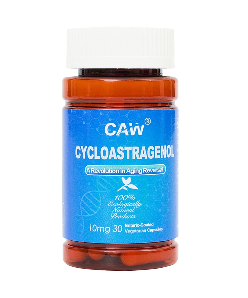CAW Hypersorption Cycloastragenol 10Mg | Telomerase Activation Telomere Lengthen | DNA Repair Anti-Aging | 30 Enteric-Coated Vegetarian Capsules (1 Bottle)