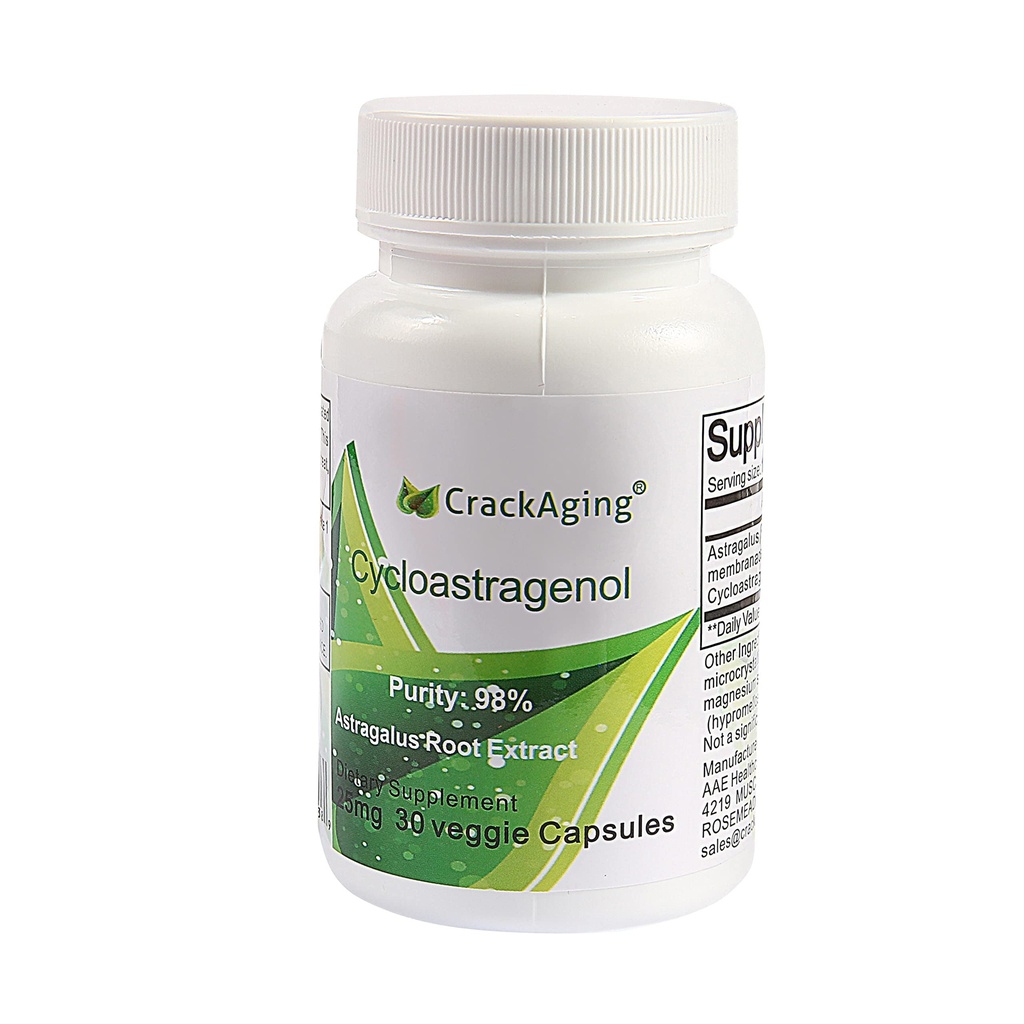Crackaging Super-Absorption Cycloastragenol 98% 25mg 30caps Anti Aging DNA Cell Telomerase Strength Faction Longevity Classic Supplement