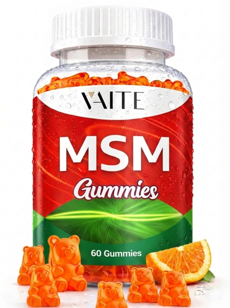 VAITE MSM Supplements for Men & Women 2000mg - Joint Support, Hair, Skin & Nails, Sulfur Supplement - Vegan, Non-GMO, Gluten-Free - Skip Hard-to-Swallow Capsules & Powder - Easy to Take 60 Gummies