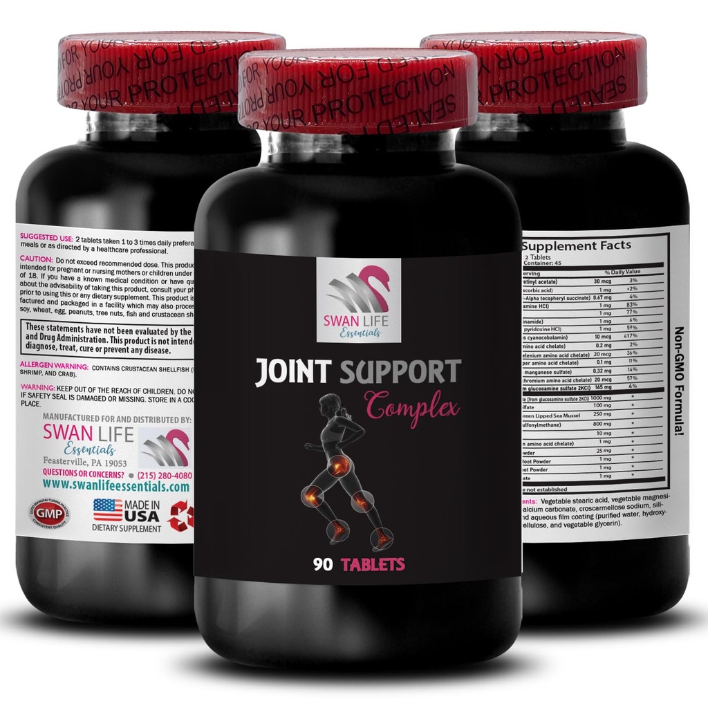 MSM Joint Formula - JOINT SUPPORT COMPLEX - Boron Powder, Flexibility Enhancer, Chondroitin Sulfate Supplement, MSM & Glucosamine, Boron Supplement Powder, Glucosamine & Chondroitin 1 Bottle 90Tabs