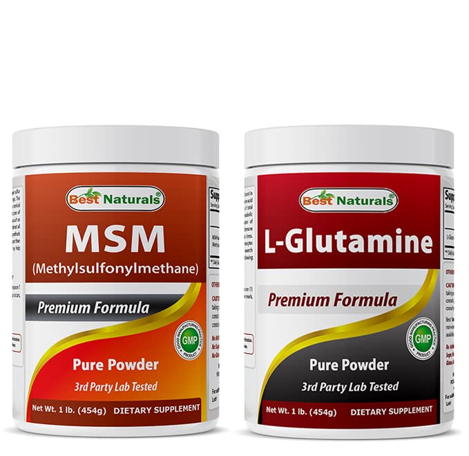 MSM Powder 1Lb & L-Glutamine Pure Powder 1 LB