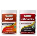 MSM Powder 1Lb & L-Glutamine Pure Powder 1 LB