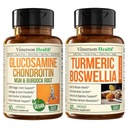Vegan Glucosamine Chondroitin MSM & Turmeric Boswellia – Advanced Joint Comfort & Mobility Support Bundle for Active Lifestyles