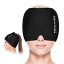 Cold Hat, Ice Cap, Ice Head Wrap, Cold & Hot Therapy Reusable 360 Compression Flexible Ice Pack Head Wrap, Cold Head Park Wrap. Black