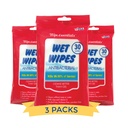 WipeEssentials Hand Sanitizer Wipes for Adults & Kids - 90 Count, 3 Packs | Alcohol-Free, Moisturizing Sanitizing Wipes with Aloe Vera & Vitamin E - Unscented & Travel Size With No Soapy Residue