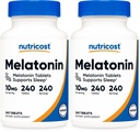 Nutricost Melatonin 10mg, 240 Tablets - 10mg Per Serving, Non-GMO, Gluten Free (Pack of 2)