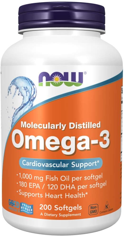 Τώρα τρόφιμα OMEGA-3 Fish OIL 200 Softgels
