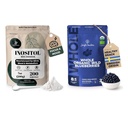 Jungle Powders Inositol Powder 7 Ounce Bag + Organic Blueberries Fresh Freeze Dried Fruit 4 Ounce Bag