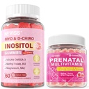 NEVISS Sugar Free 2 Pack 40:1 Ratio Inositol Gummies + 1 Pack Prenatal Vitamins for Women Gummies for Before,During & After Pregnancy