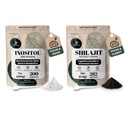 Jungle Powders Inositol Powder 7 Ounce Bag + Shilajit Powder for Men 10:1 Extract 5 Ounce Bag