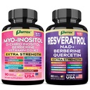 Myo Inositol & Resveratrol Bundle – Hormonal Balance, Metabolic Support & Cellular Wellness with D-Chiro Inositol, Ashwagandha, Berberine, NAD+ & Antioxidants
